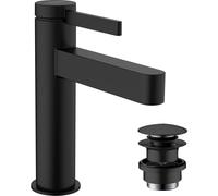 hansgrohe Finoris 110 mitigeur lavabo 76023670 avec garniture de vidange push-open, noir mat