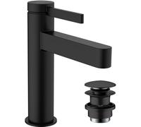 Hansgrohe Mitigeur lavabo Finoris 110 - CoolStart, vidage Push-Open, saillie 139 mm, noir mat