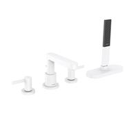hansgrohe Finoris robinetterie de bord de baignoire 4 trous avec boîte à flexible (sBox), saillie 152 mm, 76444700, Couleur: blanc mat
