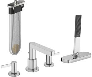 hansgrohe Finoris Robinetteries de bord de baignoire 4 trous avec flexible, portée 152mm, 76444000, Couleur: chrome