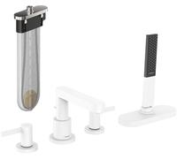 hansgrohe Finoris Robinetteries de bord de baignoire 4 trous avec flexible, portée 152mm, 76444700, Couleur: blanc mat