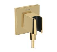 hansgrohe Fixfit raccordement mural 26889990 carré, avec support de douche, optique or poli