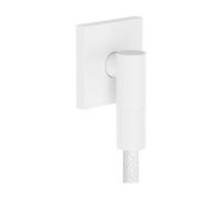 hansgrohe FixFit Fine E - Coude de raccordement douche, Raccord de tuyau avec clapet anti-retour, Coude de raccordement mural universel, Blanc mat, 28883700