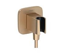 Hansgrohe Raccord mural FixFit Q 26887140 avec support de douchette Bronze brossé