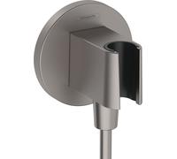 hansgrohe FixFit S raccord mural, avec support de douche, 26888340, Couleur: Chrome noir brossé
