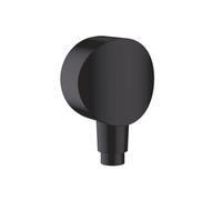 hansgrohe FixFit raccord mural S avec clapet anti-retour et coude de raccordement en plastique, chrome, 26453670, Couleur: noir mat