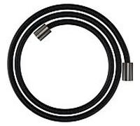 Hansgrohe Flexible de douche Textile 28261340 1600 mm, écrou cyl. des deux côtés, chrome noir brossé