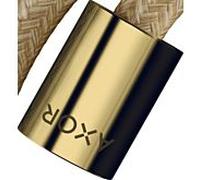 hansgrohe flexible de douche textile 28291990 2000 mm, écrou cylindrique des deux côtés, optique or poli