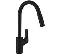Hansgrohe - Focus M41 Mitigeur de cuisine 240 noir mat, avec douchette extractible 2 jets (31815670)
