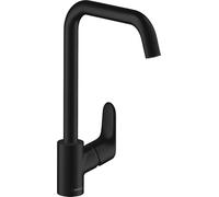 hansgrohe Focus M41-260 robinet de cuisine 1jet 31820670 noir mat, bec pivotant à 3 niveaux