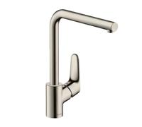 Mitigeur d'évier - orientable - Jet Laminaire - bec L Focus Inox HANSGROHE