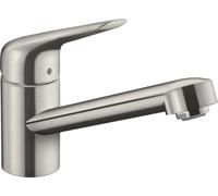 hansgrohe Focus M42 Mitigeur monocommande de cuisine 100, 1 jet, 71808800, Couleur: Finition en acier inoxydable