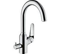 hansgrohe Focus M42 mitigeur monocommande de cuisine M42 220, robinet d'arrêt de l'appareil, 1 jet, chromé, 71803000