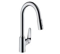 hansgrohe Focus Robinet de cuisine M42 220 2jet 71800000 avec douchette extractible, plage de rotation 360°, chromé