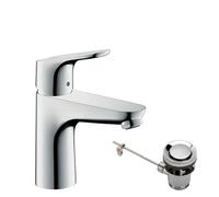 hansgrohe Focus - Mitigeur de lavabo sans tirette ni vidage, économie d'énergie (CoolStart), Robinet de salle de bain avec hauteur sous bec 94 mm, économie d'eau (EcoSmart), Chromé, 31621000