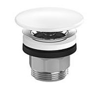 Hansgrohe garniture de vidange 50110450 avec bouchon rond en céramique, pour lavabos, blanc