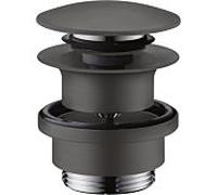 hansgrohe garniture de vidange 51300340 push-open, pour mitigeur lavabo et bidet, chrome noir brossé