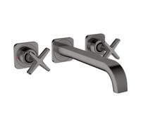 hansgrohe AXOR Citterio E Mélangeur lavabo encastré 3 trous avec rosaces pour montage mural, 36107330, Couleur: Chrome noir poli