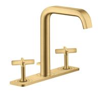 hansgrohe AXOR Citterio E Mélangeur lavabo 3 trous 170 avec vidage escamotable et assiette, 36116250, Couleur: Optique or brossé