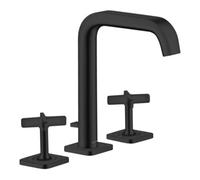 Hansgrohe hansgrohe Axor Citterio E Robinet lavabo 3 trous 170, 165 mm, tirette, rosace, mat noir Quantité:1