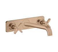 hansgrohe AXOR Citterio E Mélangeur lavabo encastré 3 trous avec plaque pour montage mural, 36115310, Couleur: Or rouge brossé