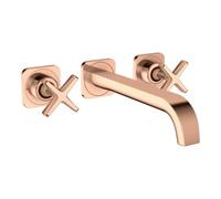 hansgrohe AXOR Citterio E Mélangeur lavabo encastré 3 trous avec rosaces pour montage mural, 36107300, Couleur: Rouge poli or