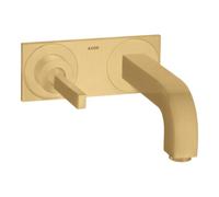 hansgrohe AXOR Citterio mitigeur monocommande de lavabo encastré, plaque pour montage mural, bec 165mm, 39112250, Couleur: Optique or brossé