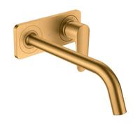 hansgrohe AXOR Citterio Mitigeur monocommande de lavabo encastré avec plaque et bec long Montage mural, 34115250, Couleur: Optique or brossé