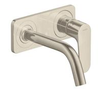 hansgrohe AXOR Citterio Mitigeur monocommande de lavabo encastré avec plaque et bec court Montage mural, 34112820, Couleur: Nickel brossé