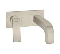 hansgrohe AXOR Citterio Mitigeur de lavabo, encastré, saillie 220mm, garniture découlement non verrouillable, avec plaque, 39119820, Couleur: Nickel brossé