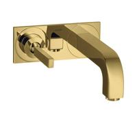 hansgrohe AXOR Citterio mitigeur monocommande de lavabo encastré, plaque pour montage mural, bec 165mm, 39112990, Couleur: Optique en or poli