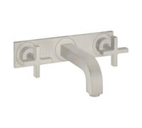 Hansgrohe hansgrohe Axor Citterio Set de montage complet Robinet lavabo encastré 3 trous, avec poignées croisillons, aspect acier inoxydable Quantité:1