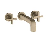 Hansgrohe hansgrohe Axor Citterio Set de montage prêt à poser mitigeur lavabo 3 trous encastré, avec poignées croisillons, nickel brossé Quantité:1