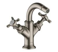 hansgrohe AXOR Mélangeur bidet Montreux 2 poignées, garniture de vidage, 16520800, Couleur: Acier inoxydable Optic