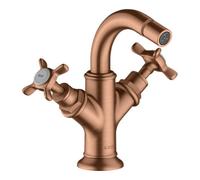 Hansgrohe hansgrohe Axor Montreux Mitigeur bidet 2 trous A 104mm, avec croix, tirette, brosse gris Quantité:1