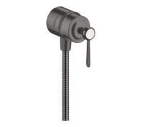 hansgrohe AXOR Montreux Fixfit Stop Raccord de tuyau, robinet d'arrêt, béqu'ille, 16883340, Couleur: Chrome noir brossé