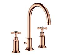 Hansgrohe hansgrohe Axor Montreux Robinet lavabo 3 trous 180 mm, avec croix, tirette, or pâle Quantité:1
