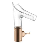 hansgrohe AXOR Starck V mitigeur monocommande de lavabo 140 avec bec verseur en verre et vidage escamotable, 12112300, Couleur: Rouge poli or