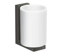 Hansgrohe hansgrohe Axor Uni. Gobelet à dents rectangulaire en verre, montage mural, chrome noir brossé Quantité:1