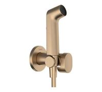 hansgrohe Bidette Douchette à main 1jet S EcoSmart pour eau froide, avec support de douche et flexibles de douche 125cm, 29230140, Couleur: Bronze brossé