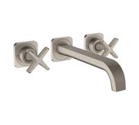 hansgrohe AXOR Citterio E Mélangeur lavabo encastré 3 trous avec rosaces pour montage mural, 36107800, Couleur: Acier inoxydable Optic