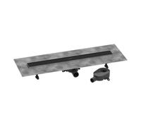 hansgrohe RainDrain Go kit complet caniveau de douche 800, écoulement à larrière, pour installation standard/plat, 56273670, Couleur: noir mat