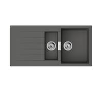 Hansgrohe hansgrohe Évier encastrable S520 avec égouttoir, 980x480 mm, 2 bacs, gris pierre Quantité:1