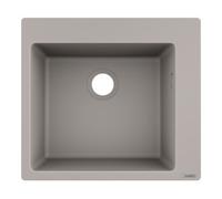 hansgrohe encastrer match0 43312380 560 x 510 mm, cuve principale 2000 , trou pour robinetterie prédéfini, gris béton