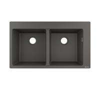 Hansgrohe hansgrohe Évier encastré S510-F770 370/370 860x490mm, 2 cuves, vidage avant, gris pierre Quantité:1
