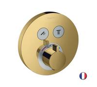 Hansgrohe - HANSGROHE FaÃ§ade ShowerSelect S pour mitigeur thermostatique encastrÃ© aspect dorÃ© poli - Jaune