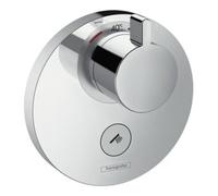 hansgrohe ShowerSelect S 15742000 Set de finition pour mitigeur thermostatique ShowerSelect S encastré haut débit avec une sortie permanente et un robinet d’arrêt chromé