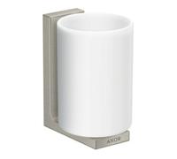 Hansgrohe hansgrohe Gobelet à dents Axor Uni. Rectangulaire en verre, fixation murale, aspect inox Quantité:1