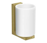 Hansgrohe Gobelet à dents Axor 42604950 – Verre, montage mural, laiton brossé