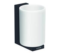 Hansgrohe hansgrohe Gobelet à dents Axor Uni. Verre rectangulaire, montage mural, noir mat Quantité:1